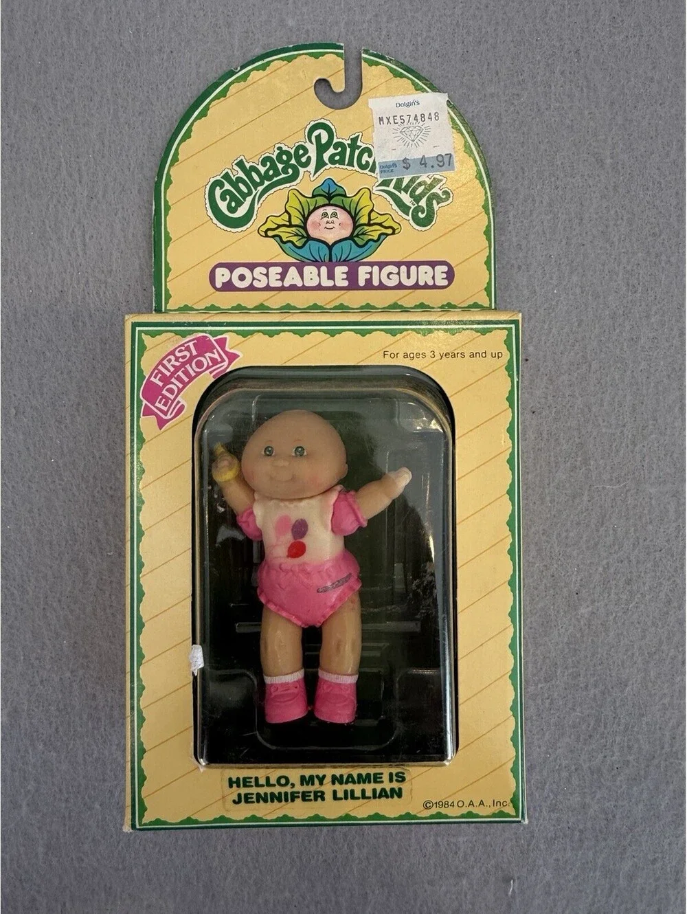 Vtg 1984 Cabbage Patch Kids 1st Edition Jennifer Lillian W/Rattle NIB